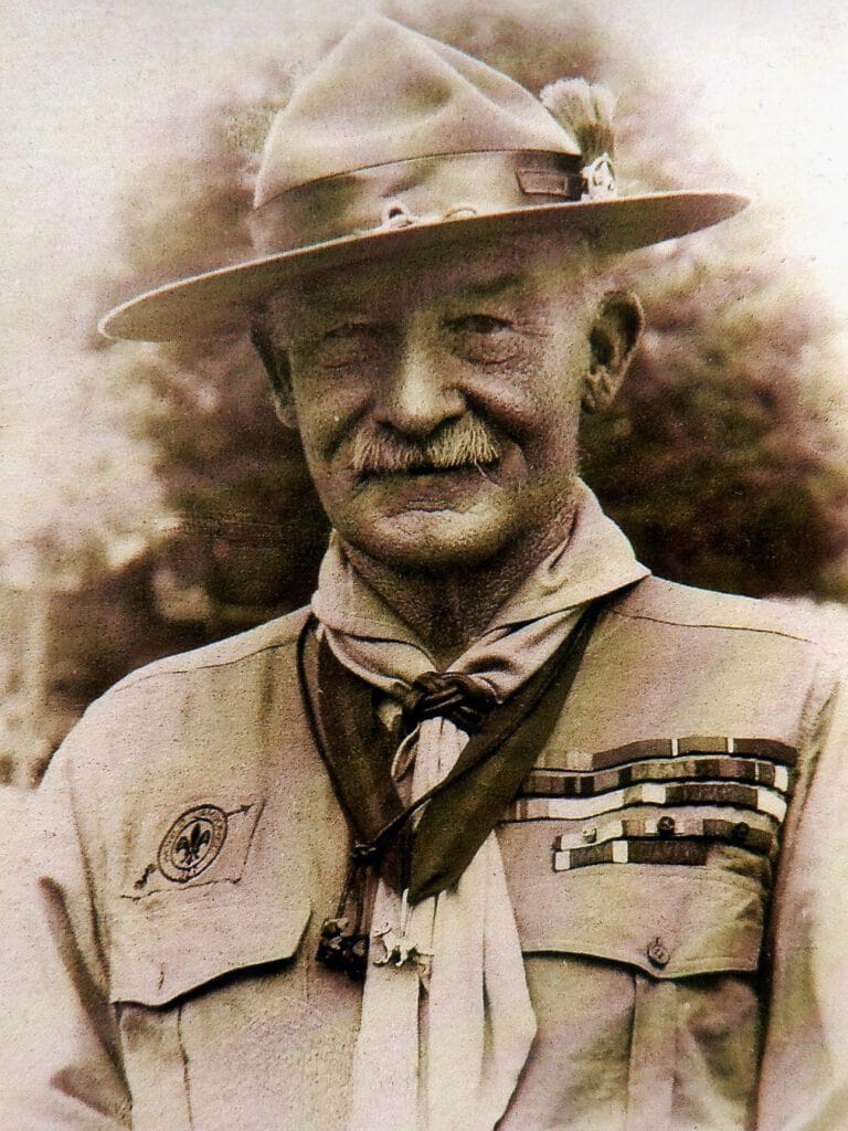 Dieses Bild zeigt Robert Stephenson Smyth Baden-Powell, den Begründer des Pfadfindertums.